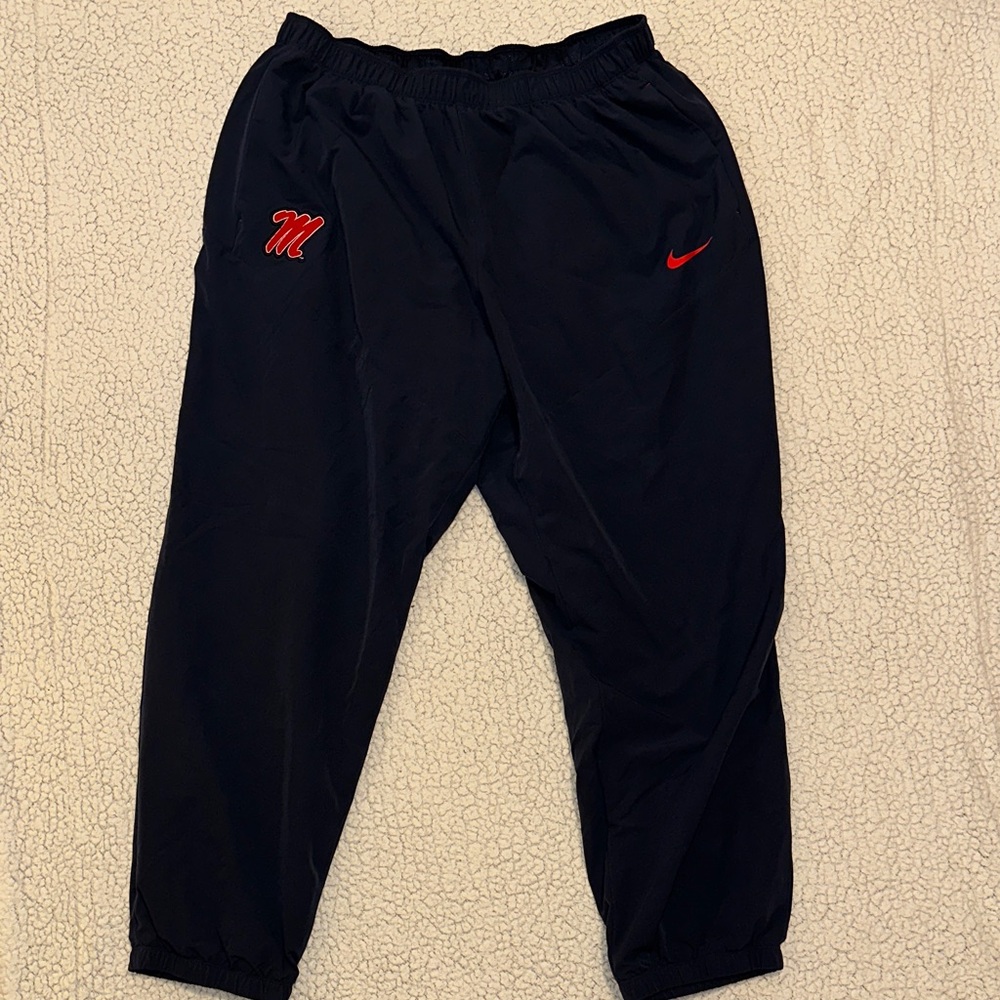 Nike Navy Ole Miss Joggers with Red “Script M” Logo
